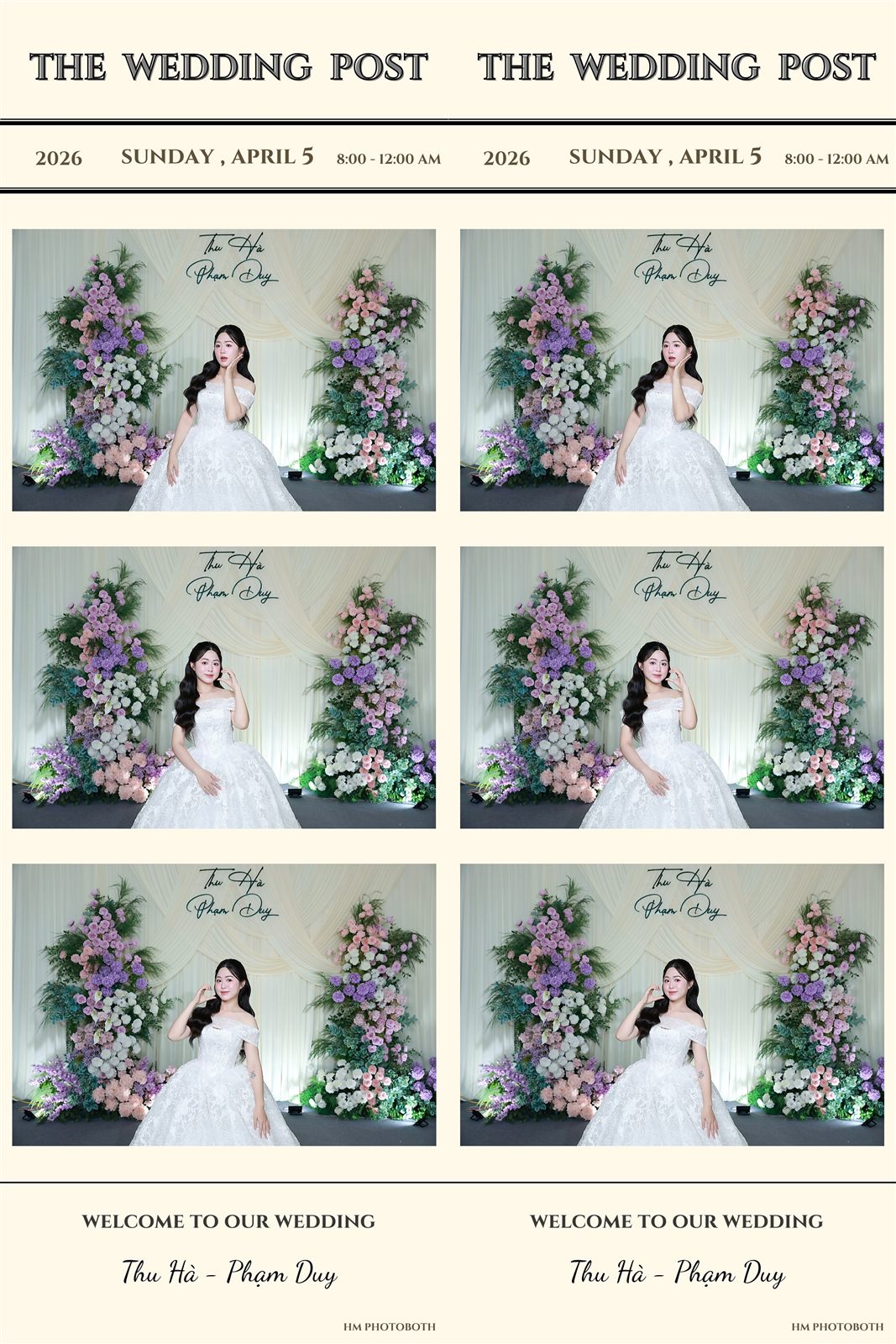 Dải photo strip 6 ảnh in từ phần mềm HM Photobooth