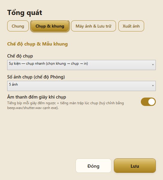 Đổi chế độ chụp Sự kiện hay Phòng trong Tổng quát