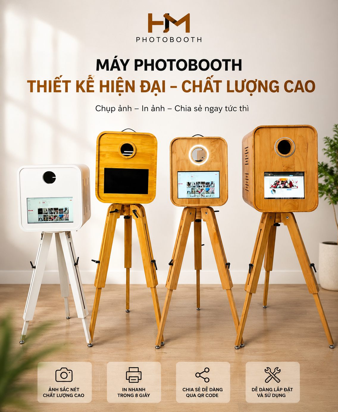 Bộ máy photobooth di động trọn bộ của HM